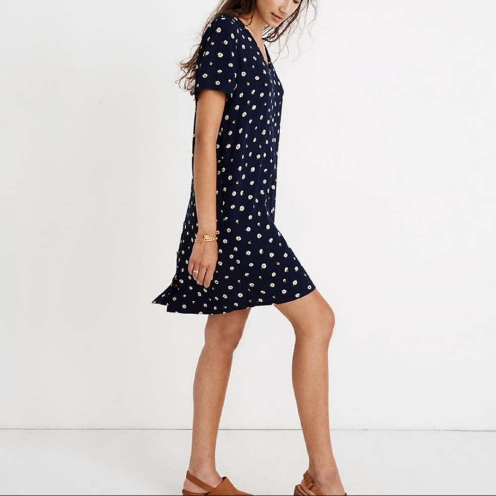 Madewell Button Back Daisy Print Easy Dress